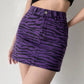 Zebra pattern denim skirt