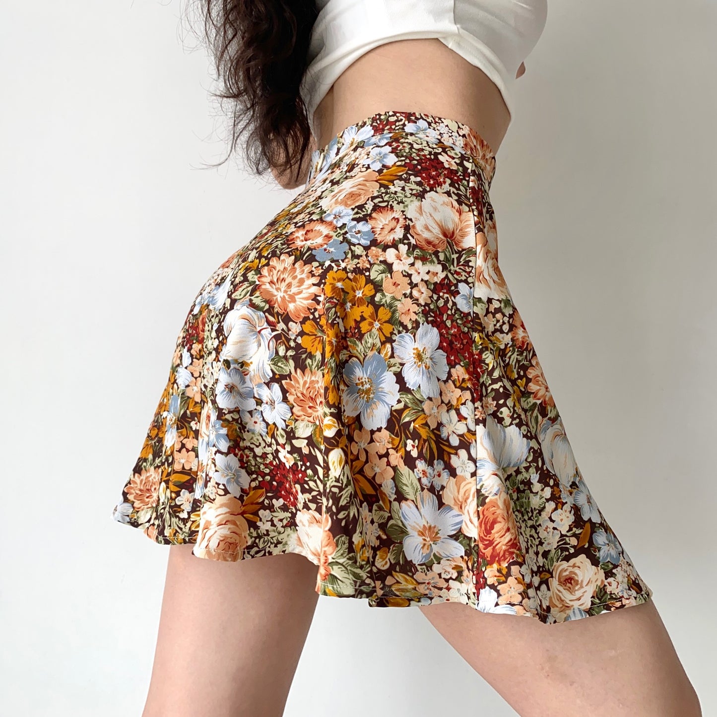 Floral High Waist Mini Skirt
