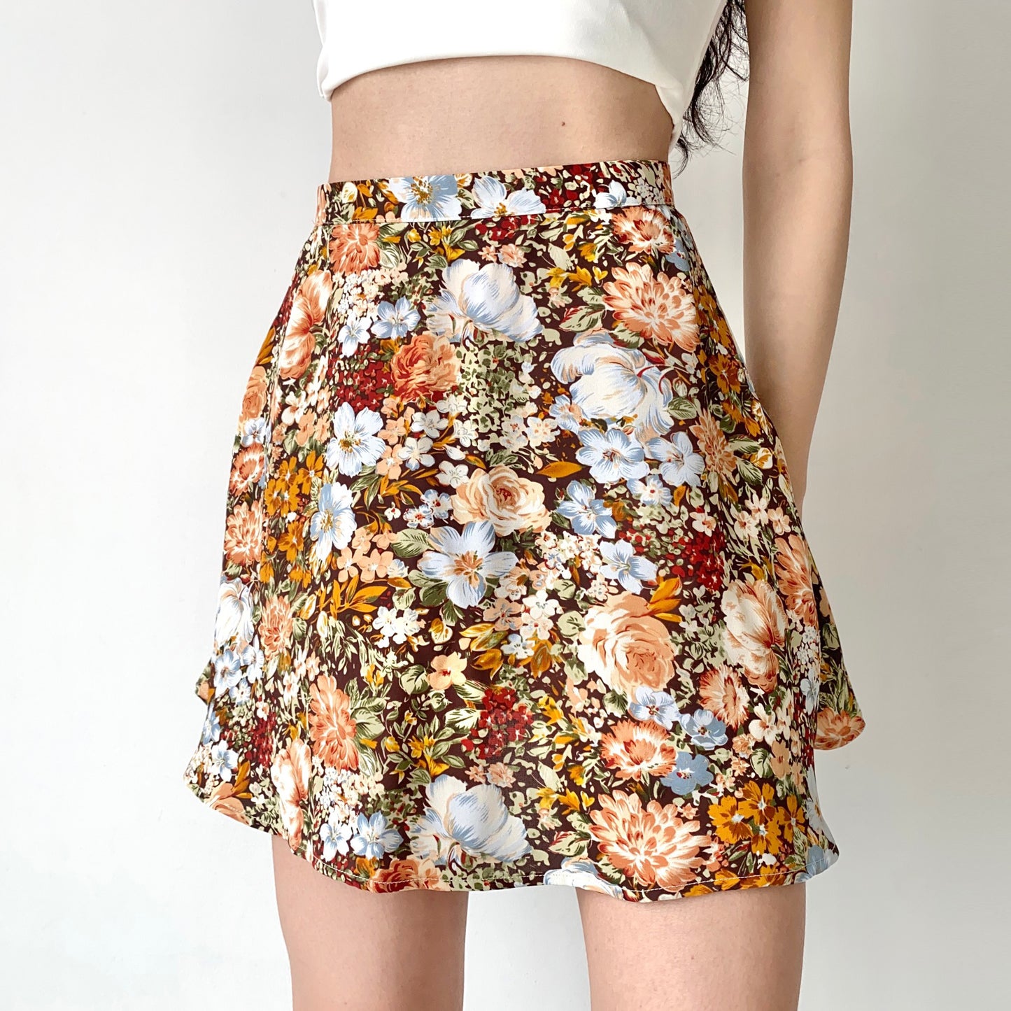 Floral High Waist Mini Skirt