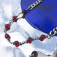 Unisex Red bead splicing Cuban necklace