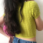 Pistachio Knitted Crop Top Polo